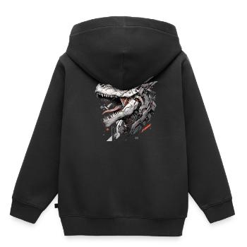 Mecha Tier Tiger Wolf Fuchs Dino Bär Cyborg - Kinder Premium Organic Hoodie - Schwarz - Hinten - AI Model Kid Male (0cm)
