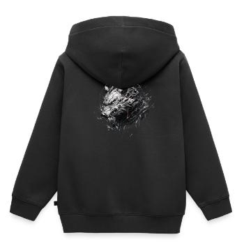 Mecha Tier Tiger Wolf Fuchs Drache Cyborg - Kinder Premium Organic Hoodie - Schwarz - Hinten - AI Model Kid Male (0cm)