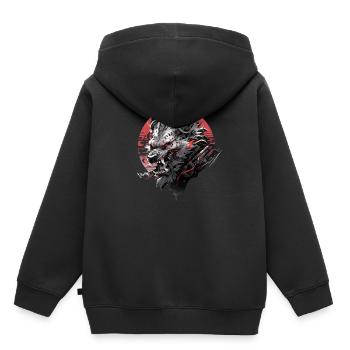 Mecha Tier Tiger Wolf Fuchs Drache Cyborg - Kinder Premium Organic Hoodie - Schwarz - Hinten - AI Model Kid Male (0cm)