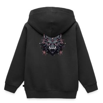 Mecha Tier Tiger Wolf Fuchs Drache Cyborg - Kinder Premium Organic Hoodie - Schwarz - Hinten - AI Model Kid Male (0cm)