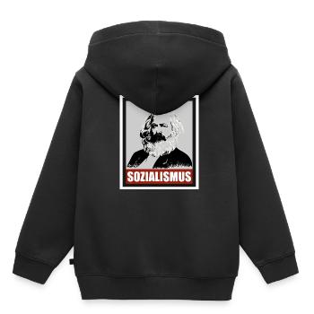 Marx, Sozialismus, Antikapitalismus, Revolution - Kinder Premium Organic Hoodie - Schwarz - Hinten - AI Model Kid Male (0cm)