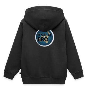 C'est plat Bro - La terre est plate carte - Sweat Premium à capuche enfant bio - noir - Dos - AI Model Kid Male (0cm)