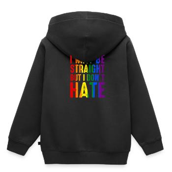 Ich mag hetero sein, aber ich hasse LGBT Pride Ally nicht - Kinder Premium Organic Hoodie - Schwarz - Hinten - AI Model Kid Male (0cm)