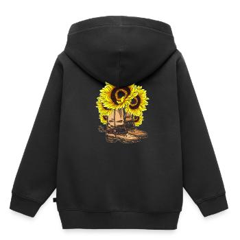Western Cowboystiefel Geschenk Sonnenblume - Kinder Premium Organic Hoodie - Schwarz - Hinten - AI Model Kid Male (0cm)