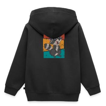 Ratons laveurs cadeau raton laveur - Sweat Premium à capuche enfant bio - noir - Dos - AI Model Kid Male (0cm)