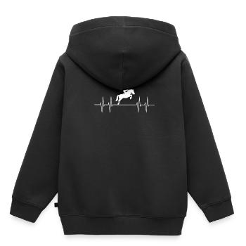 Rythme cardiaque, saut d'obstacles - Sweat Premium à capuche enfant bio - noir - Dos - AI Model Kid Male (0cm)