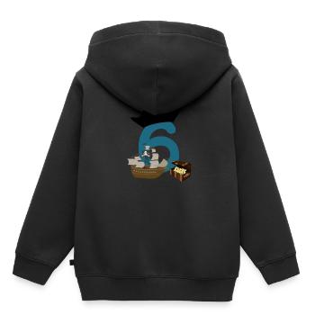 6. Chemise cadeau anniversaire 6 ans enfants - Sweat Premium à capuche enfant bio - noir - Dos - AI Model Kid Male (0cm)