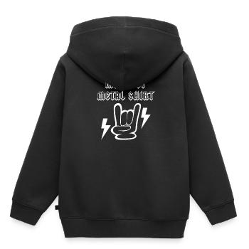 Mon premier t-shirt en métal bébé enfants - Sweat Premium à capuche enfant bio - noir - Dos - AI Model Kid Male (0cm)