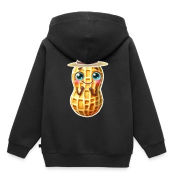 Erdnuss Erdnüsse Kinder Kind Nuss Nüsse - Kinder Premium Organic Hoodie - Schwarz - Hinten - AI Model Kid Male (0cm)