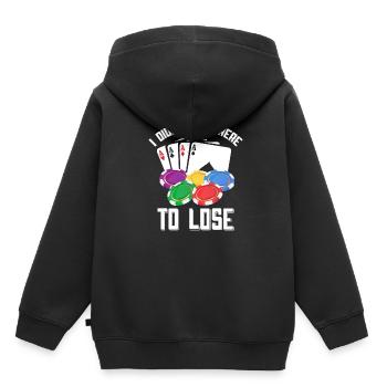 POKER: Je ne suis pas venu ici pour perdre - Sweat Premium à capuche enfant bio - noir - Dos - AI Model Kid Male (0cm)