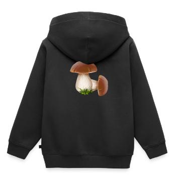 Steinpilze Pilze sammeln Pilzsammler Pilz - Kinder Premium Organic Hoodie - Schwarz - Hinten - AI Model Kid Male (0cm)