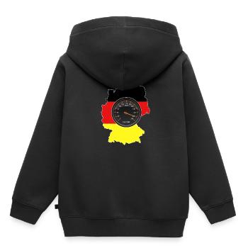 Pas de limitation de vitesse sur les autoroutes allemandes - Sweat Premium à capuche enfant bio - noir - Dos - AI Model Kid Male (0cm)