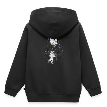 Astronaut mit Ballon - Weltraum Mond Raumfahrer - Kinder Premium Organic Hoodie - Schwarz - Hinten - AI Model Kid Male (0cm)