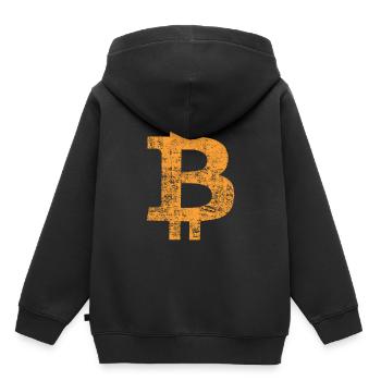 Bitcoin - Kinder Premium Organic Hoodie - Schwarz - Hinten - AI Model Kid Male (0cm)