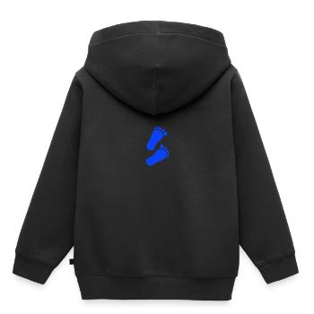 Garçon bébé pieds - Sweat Premium à capuche enfant bio - noir - Dos - AI Model Kid Male (0cm)