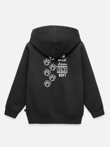 Hund - Kinder Premium Organic Hoodie - Schwarz