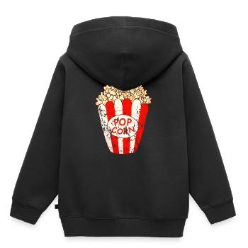 Retro vintage grunge style popcorn - Kids Premium Organic Hoodie - black - Back - AI Model Kid Male (0cm)
