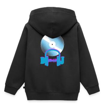 dj - Sweat Premium à capuche enfant bio - noir - Dos - AI Model Kid Male (0cm)