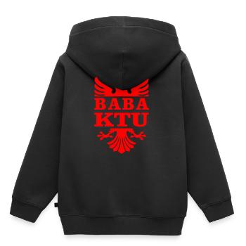 Papa ist da - Albanischer Adler - Kinder Premium Organic Hoodie - Schwarz - Hinten - AI Model Kid Male (0cm)