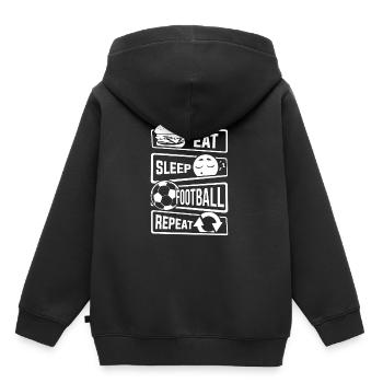 Mangez le sommeil Répéter Football - Ballon Sports Football - Sweat Premium à capuche enfant bio - noir - Dos - AI Model Kid Male (0cm)