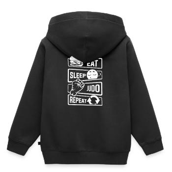 Eat Sleep Judo Repeat - martial arts defense - Kids Premium Organic Hoodie - black - Back - AI Model Kid Male (0cm)