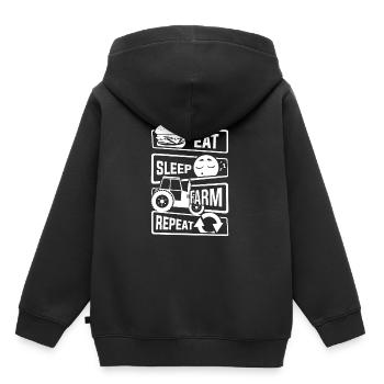 Eat Sleep Farm Repeat - Farmer Farmer Farm - Kids Premium Organic Hoodie - black - Back - AI Model Kid Male (0cm)