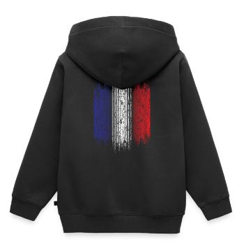 Frankreich - Kinder Premium Organic Hoodie - Schwarz - Hinten - AI Model Kid Male (0cm)