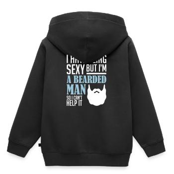A Bearded man - Kids Premium Organic Hoodie - black - Back - AI Model Kid Male (0cm)