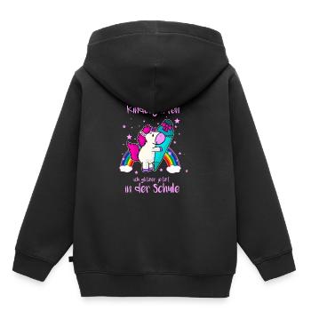 Einschulung Schuleinführung Schulkind Einhorn - Kinder Premium Organic Hoodie - Schwarz - Hinten - AI Model Kid Male (0cm)