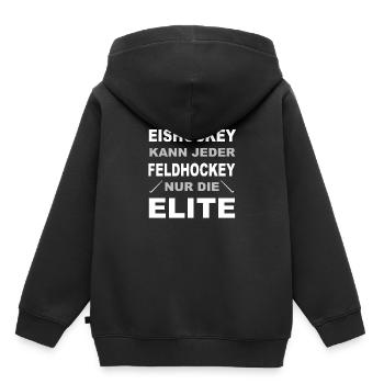 Feldhockey Hallenhockey Hockeyschläger Geschenk - Kinder Premium Organic Hoodie - Schwarz - Hinten - AI Model Kid Male (0cm)