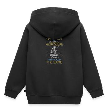 Mikroskop Biologie Freude - Kinder Premium Organic Hoodie - Schwarz - Hinten - AI Model Kid Male (0cm)