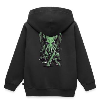 Monstre visqueux des tentacules d’Halloween Cthulhu - Sweat Premium à capuche enfant bio - noir - Dos - AI Model Kid Male (0cm)