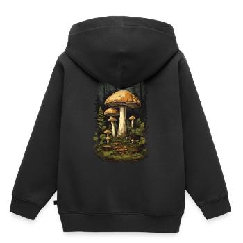Goa Forest Mushrooms Magic & Nature Party Design - Kids Premium Organic Hoodie - black - Back - AI Model Kid Male (0cm)