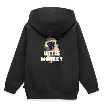 Affe - Kinder Premium Organic Hoodie - Schwarz - Hinten - AI Model Kid Male (0cm)