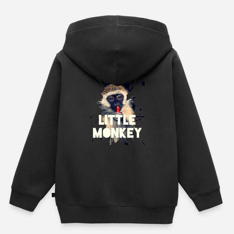 monkey - Kids Premium Organic Hoodie - black