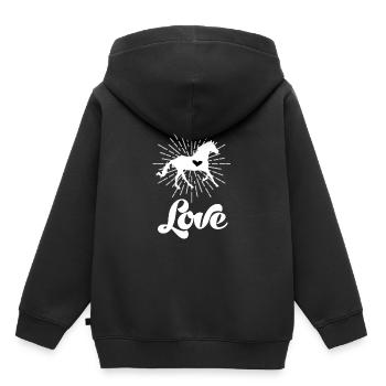 Pferd mit Herz Reiterin Pferde Pferdestall Reiten - Kinder Premium Organic Hoodie - Schwarz - Hinten - AI Model Kid Male (0cm)
