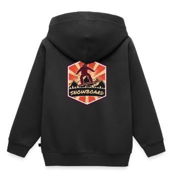 Snowboard Propaganda | Wintersport Schnee Winter - Kinder Premium Organic Hoodie - Schwarz - Hinten - AI Model Kid Male (0cm)