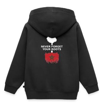 Marokko Marokkanische Wurzeln - Kinder Premium Organic Hoodie - Schwarz - Hinten - AI Model Kid Male (0cm)