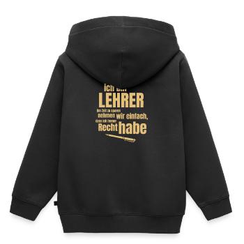 Lehrer - Kinder Premium Organic Hoodie - Schwarz - Hinten - AI Model Kid Male (0cm)