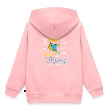Drachen steigen Kite Flying mit Papa - Kinder Premium Organic Hoodie - Rosa - Hinten - AI Model Kid Female (0cm)