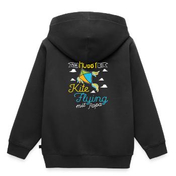 Drachen steigen Kite Flying mit Papa - Kinder Premium Organic Hoodie - Schwarz - Hinten - AI Model Kid Male (0cm)