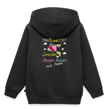 Drachen steigen Kite Flying mit Papa - Kinder Premium Organic Hoodie - Schwarz - Hinten - AI Model Kid Male (0cm)