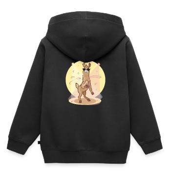 Dabbing Lama - tanzendes cooles Lama - Kinder Premium Organic Hoodie - Schwarz - Hinten - AI Model Kid Male (0cm)