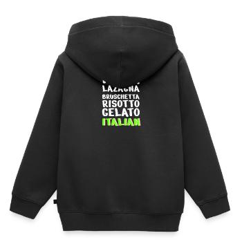 Italienisches Pizza-Design für italienische - Kinder Premium Organic Hoodie - Schwarz - Hinten - AI Model Kid Male (0cm)
