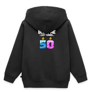50. Geburtstag - Kinder Premium Organic Hoodie - Schwarz - Hinten - AI Model Kid Male (0cm)