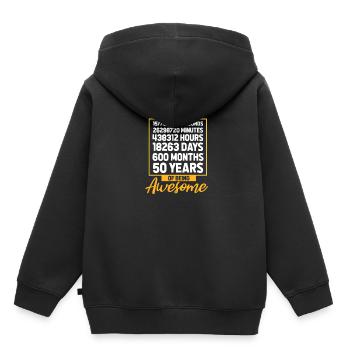 50. Geburtstag - Kinder Premium Organic Hoodie - Schwarz - Hinten - AI Model Kid Male (0cm)