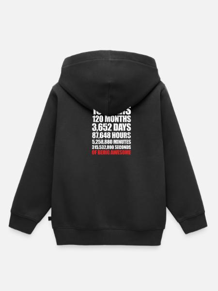 10ème anniversaire 10 ans 2009 2010 cadeau Bday - Sweat Premium à capuche enfant bio - noir