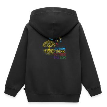 Autismus - Kinder Premium Organic Hoodie - Schwarz - Hinten - AI Model Kid Male (0cm)
