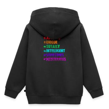 Autismus - Kinder Premium Organic Hoodie - Schwarz - Hinten - AI Model Kid Male (0cm)