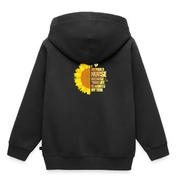 Infirmière Infirmière Infirmière Cadeau - Sweat Premium à capuche enfant bio - noir - Dos - AI Model Kid Male (0cm)